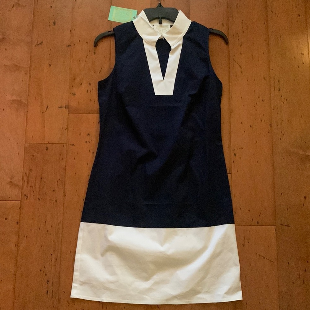 Sail to Sable Navy and White Sleeveless Dress
